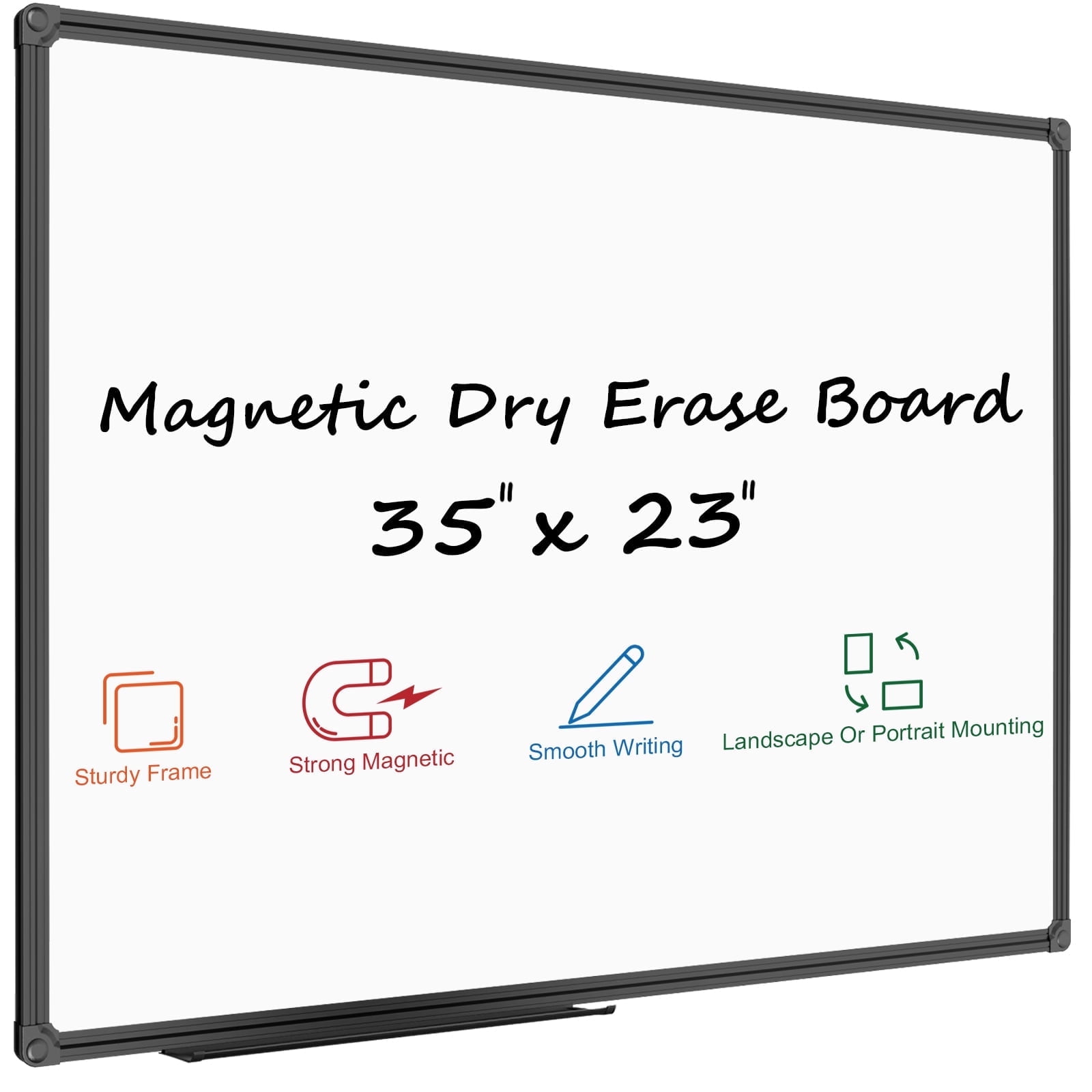 JILoffice Dry Erase Board, 35" x 23" White Board, Wall Mounted Magnetic Board for Office Home and School