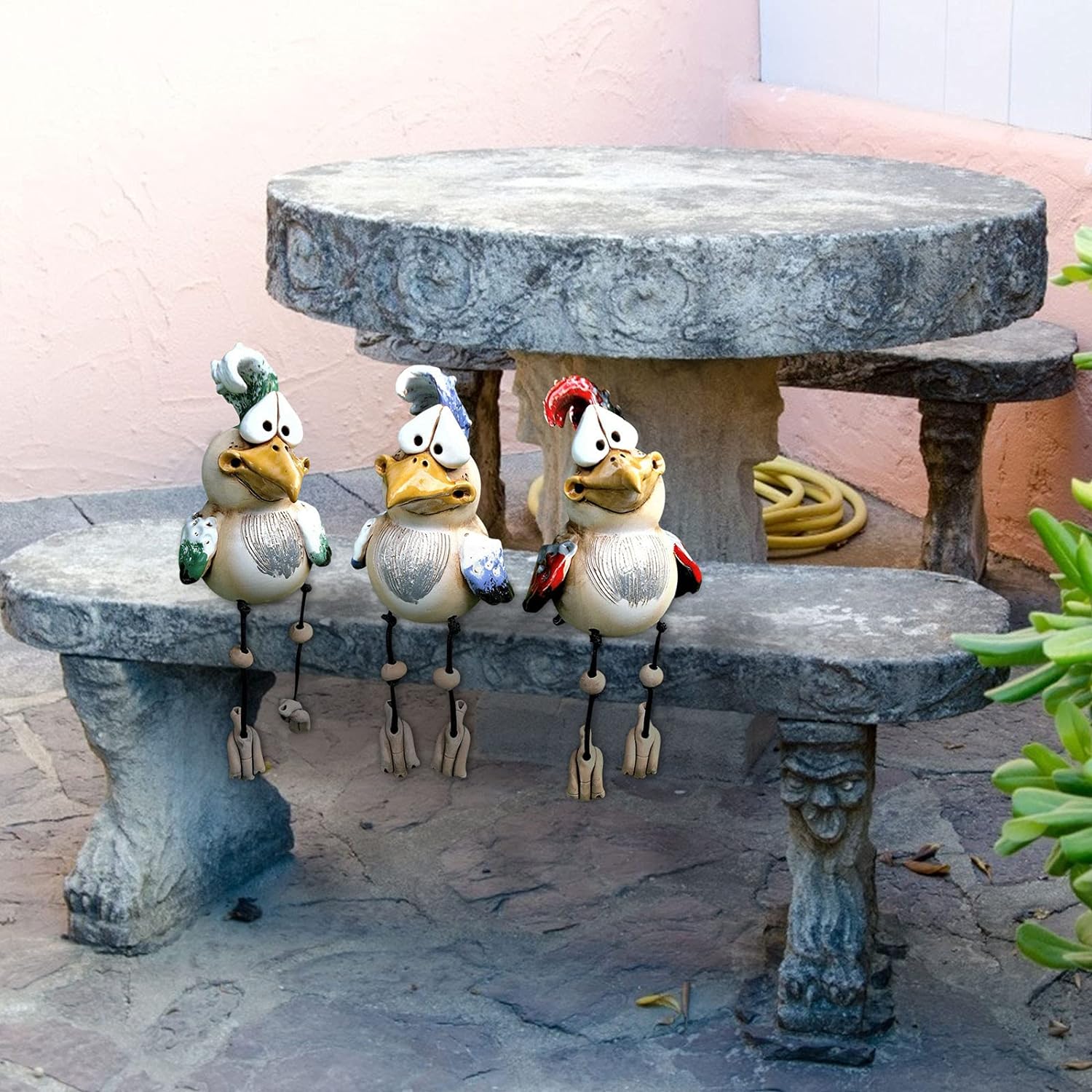 Funny Chicken Decor Garden Statue, Resin...