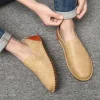 Simple and fashionable men's lightweight and breathable leather shoes