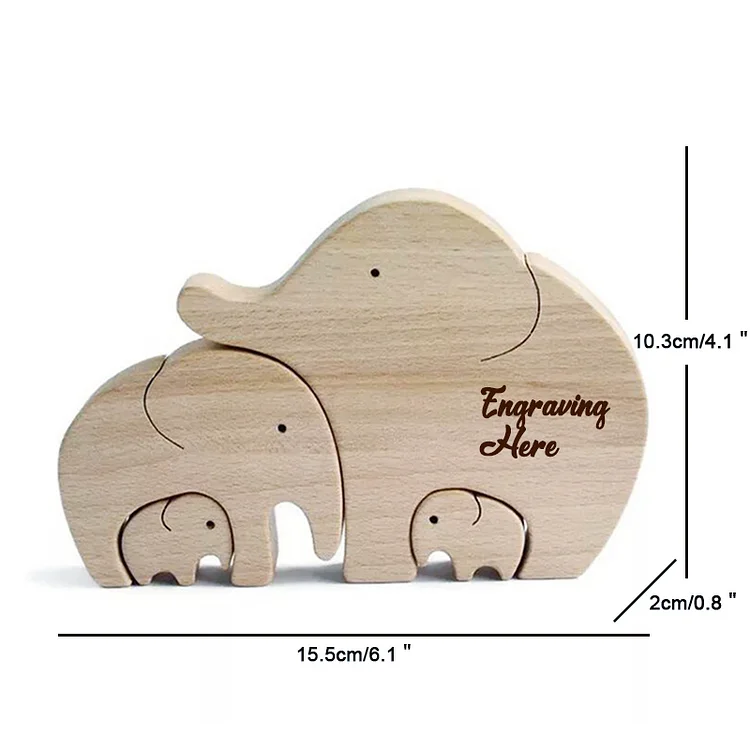 Personalized Elephant Wooden Decoration Gifts for Family