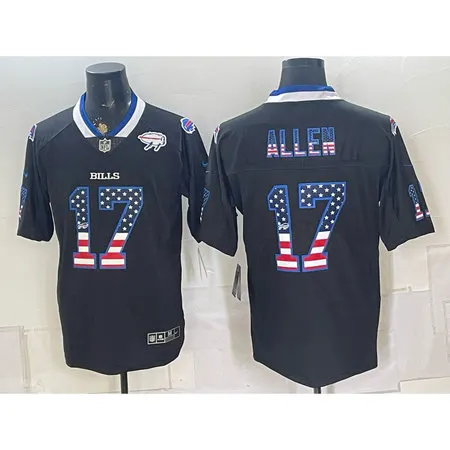Men's Buffalo Bills #17 Josh Allen Black Vapor Limited Jersey 377X