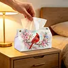 Cardinal Plum DIY PULeather Diamond Painting Tissue Box for Adults Beginners Large Size Diamond Art Paper Storage Holder for Living Room Bathroom Table Decor