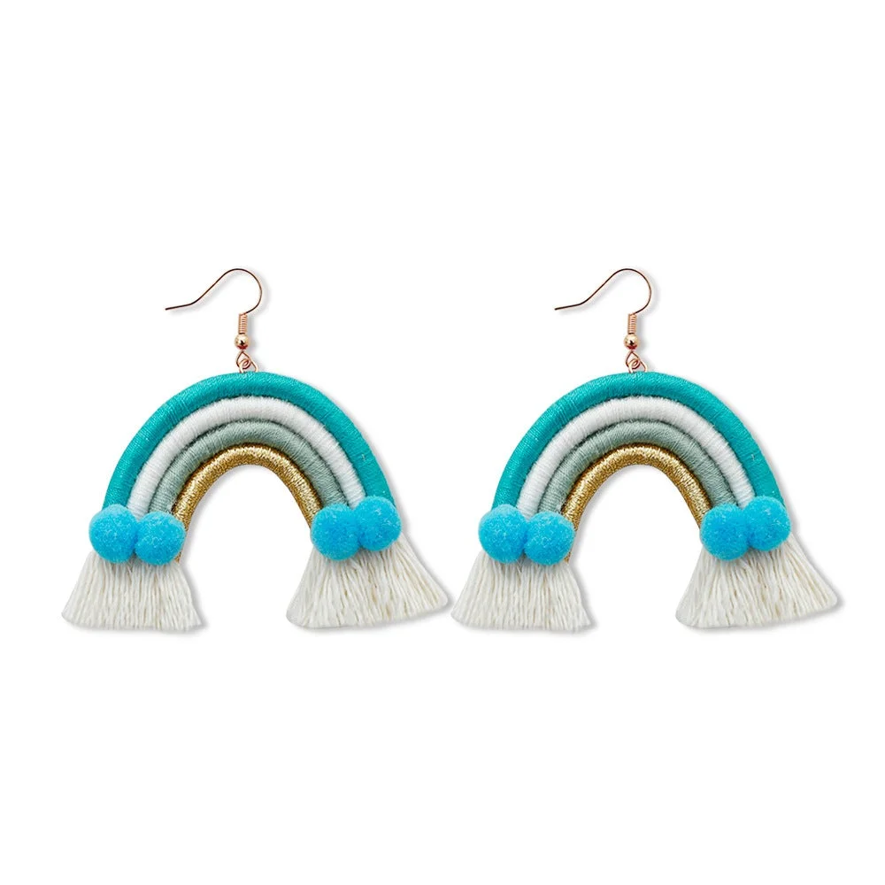 Tinyname® Santa Claus Earrings Bohemian Tassel Woven Earrings