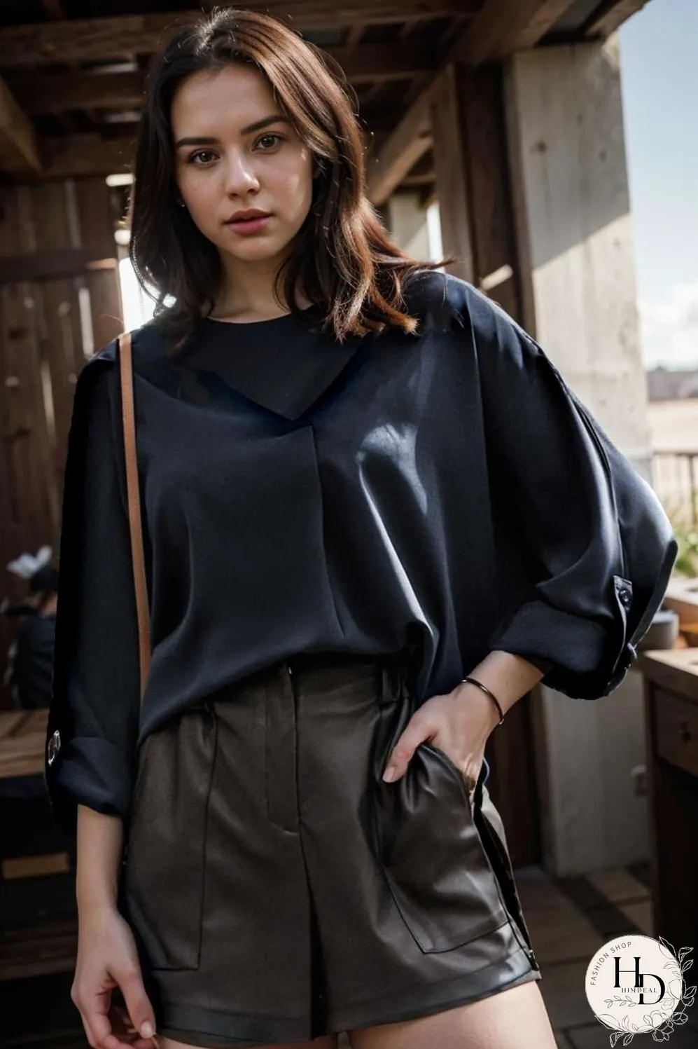 v neck long sleeved chiffon solid blouse drop shoulder closed shirt