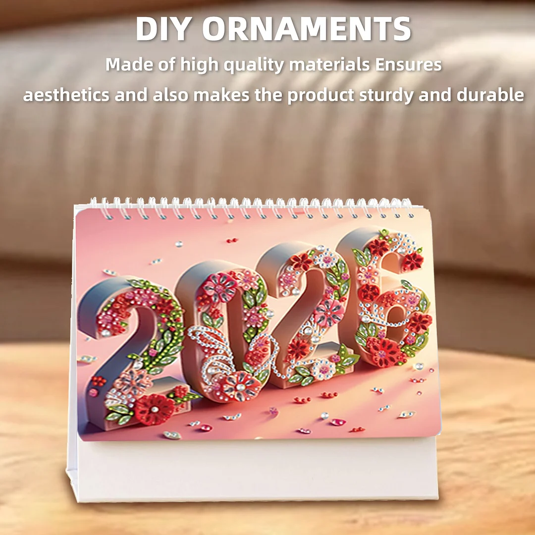 2026 Calendar Diamond Painting Kit Animal DIY Diamond Art Desk Calendar
