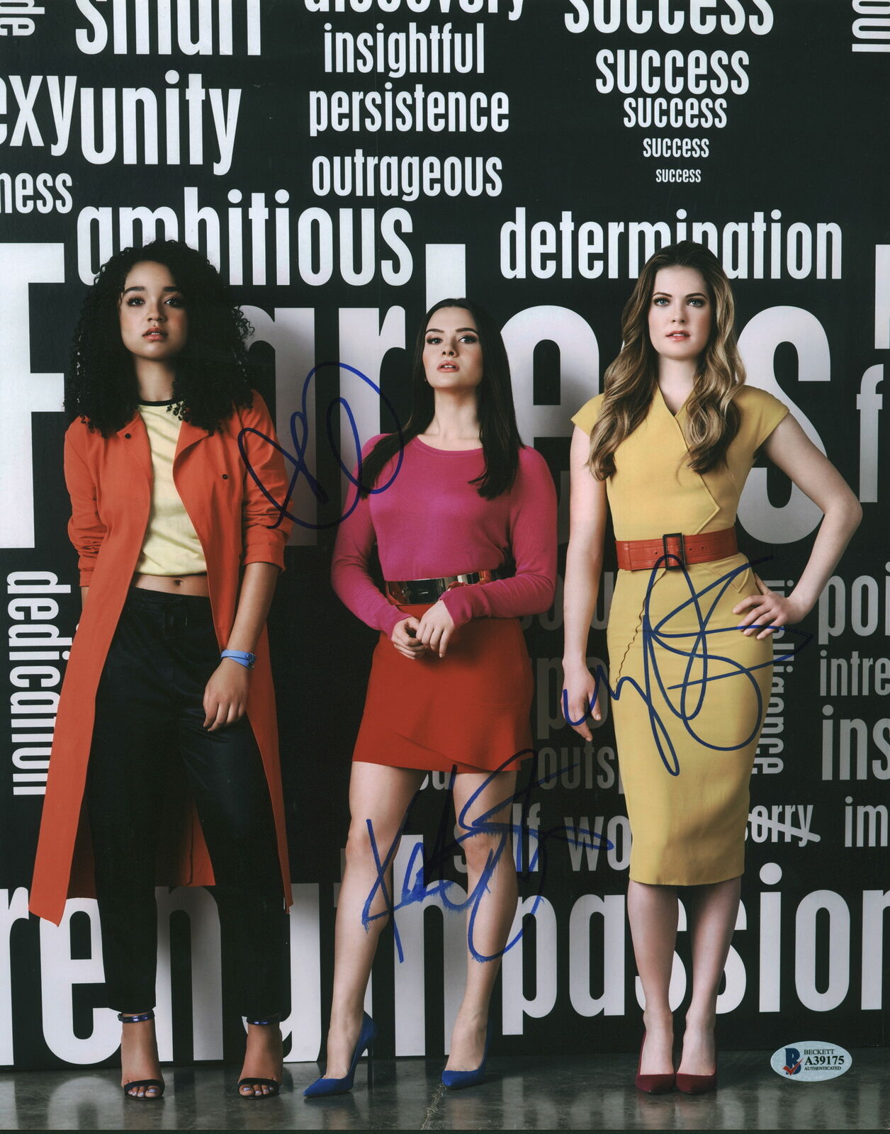 Bold (3) Katie Stevens, Aisha Dee & Meghann Fahy Signed 11x14 Photo Poster painting BAS #A39175