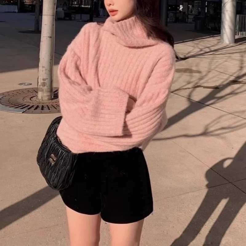 Ueong Wind Retro Loose Turtleneck Sweater Female Autumn And Winter New Jacket Shows Thin Senior Feeling Casual Sweater Coat