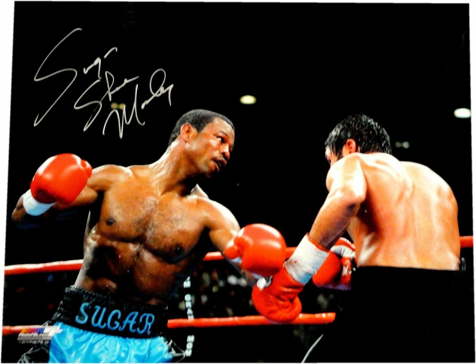 Sugar Shane Mosley Signed Autograph 16x20 Photo Poster painting Winding up to Punch Silver Ink