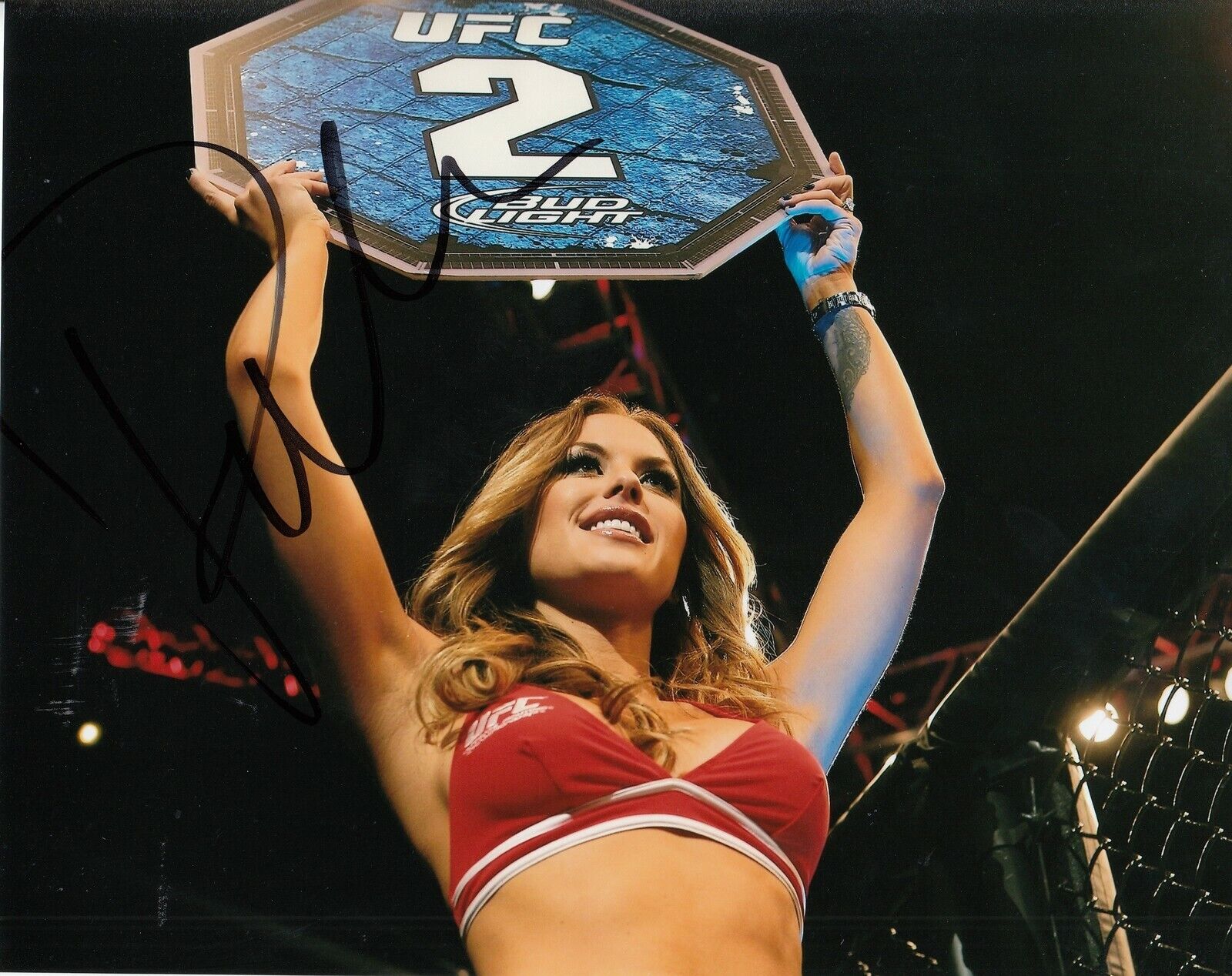 BRITTNEY PALMER signed (UFC) Sexy Hot Ringcard Girl 8X10 Photo Poster painting *PROOF* W/COA #2