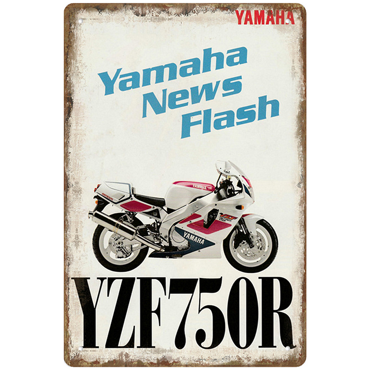 Moto Yamaha yzf 750r - Enseigne Vintage Métallique/enseignes en bois - 20*30cm/30*40cm