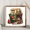 >SALE<5D DIY Full Round Drill Diamond Painting Indoor Sofa Kit Home Decor 30x30cm