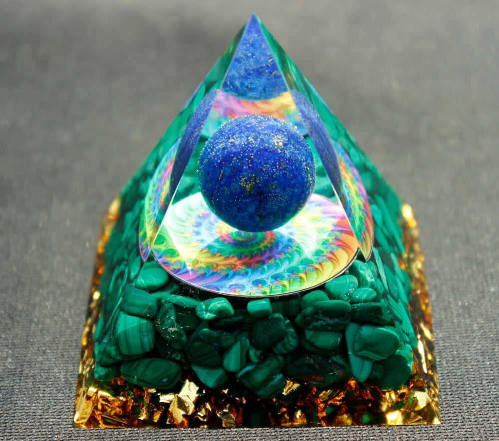 

Orgone Pyramid Chakra - Malachite, 501 Original