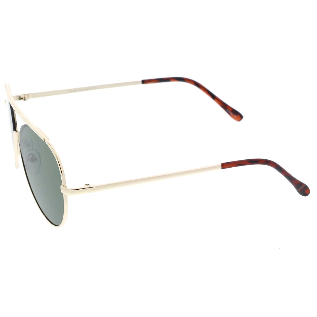 Classic Brow Bar Semi-Rimless Lens Aviator glasses 57mm
