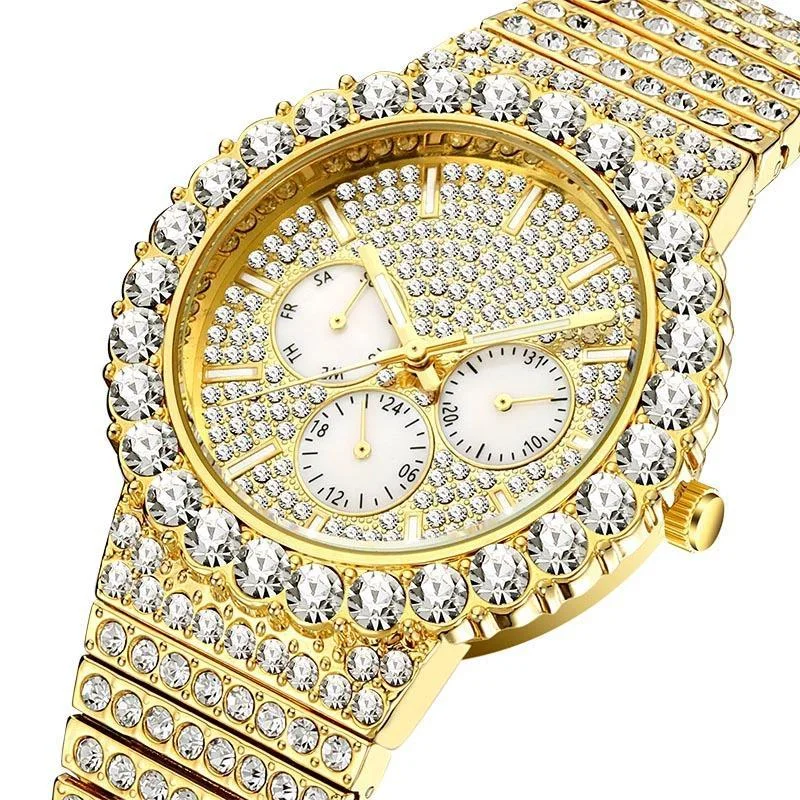 Bling Iced Out Waterproof Mens Watches-VESSFUL