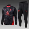 2025/2026 AC Milan Half-Pull Training Suit Black Soccer Jersey 1:1 Thai Quality Set