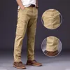Pantaloni cargo da uomo a gamba dritta elastica ampia