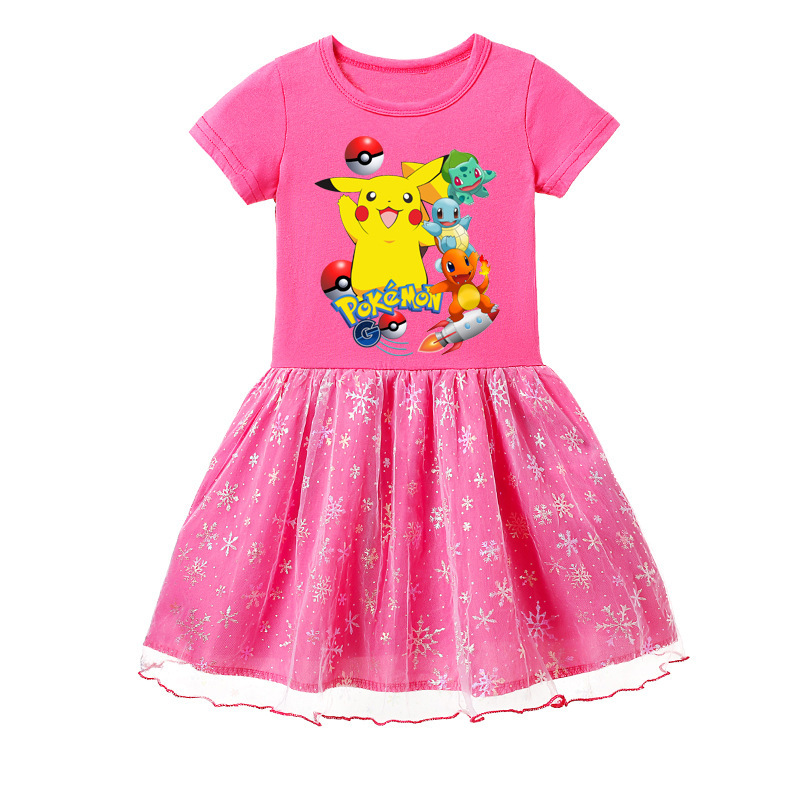 Mayoulove Pikachu Mesh Skirt - The Ultimate Pikachu Fan Apparel for Kids - Unique, Comfortable, and High-Quality - Perfect for Your Little Fan - Pikachu Mesh Skirt-Mayoulove