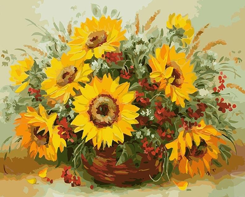 

Colorful Sunflower Unique Gift – Paint By Numbers - 40*50CM, 501 Original