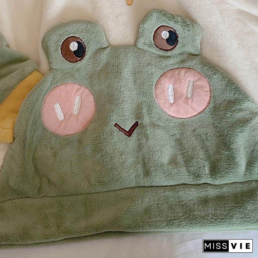 Frog Eyes Ears Hooded Pajamas Two-piece Set