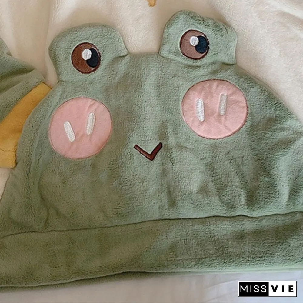 Frog Eyes Ears Hooded Pajamas Two-piece Set