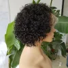 Curly Front Lace Human Hair Short Wigs Bob Wigs Remy Brazilian Hair Glueless Lace Frontal Wig For Women Natural Black Hair