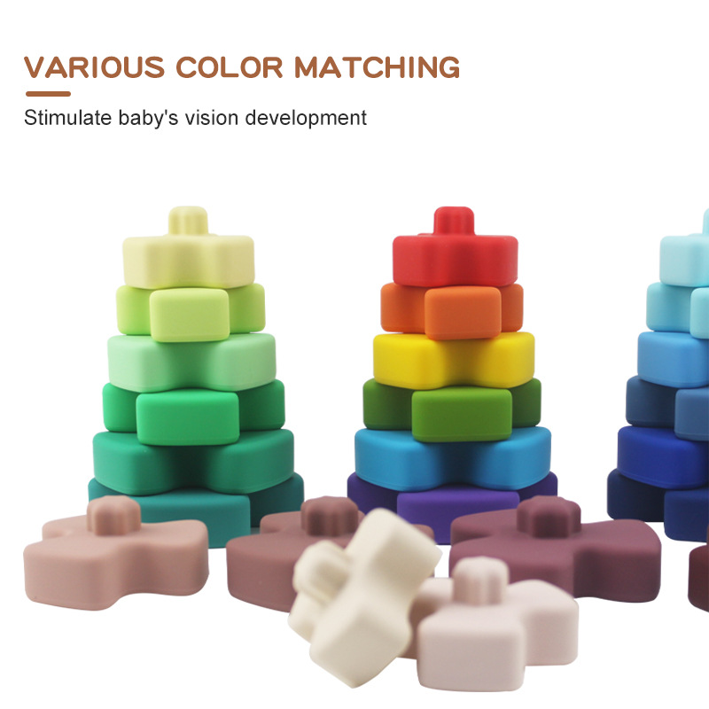 Amazon Silicone 3D Stackable Baby Blocks - Soft Educational Puzzle Toy for Toddlers
