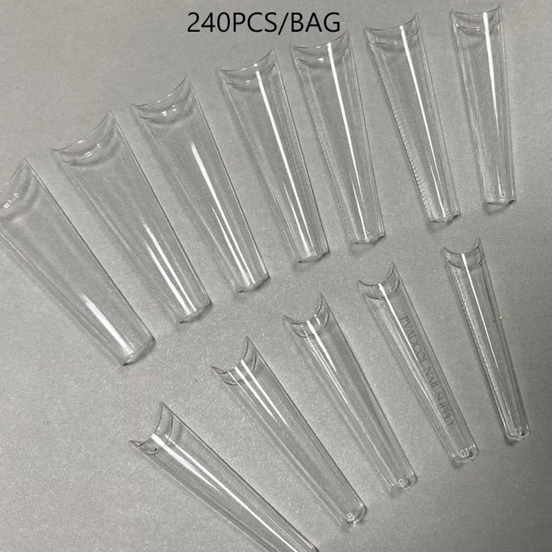 XXL Coffin Nail Tips Half Cover Extra Long C Curve Acrylic Extension Builder False Nails DIY Press On Tips Manicure Salon Supply