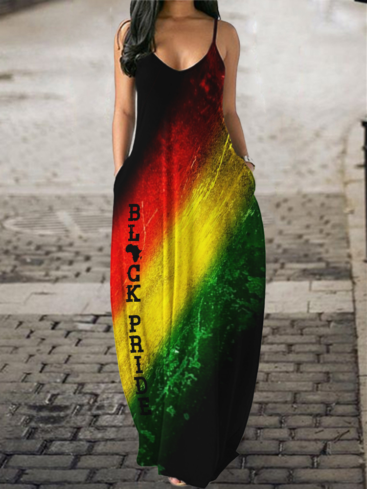 Black Pride Rasta Gradient Maxi Dress wearshes