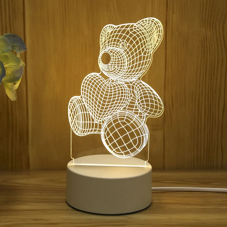 Romantic Love 3D Acrylic Led Lamp for Home Night Light 