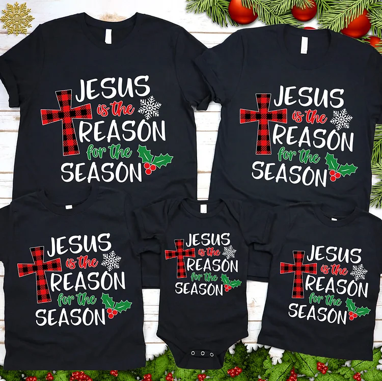 Jesus Is the Reason Christmas Family Matching Christian Shirts