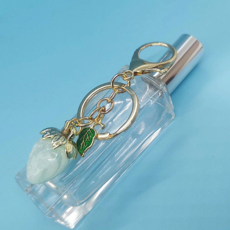 Pastoral Strawberry Alloy Resin Keychain