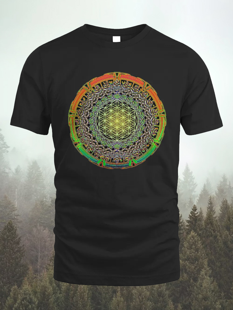 Aztec Sun Stone Coloured Men's Short-Sleeved T-shirt