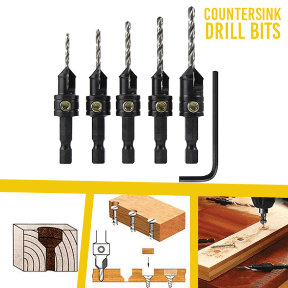 Countersink Drill Bits (Set of 5)