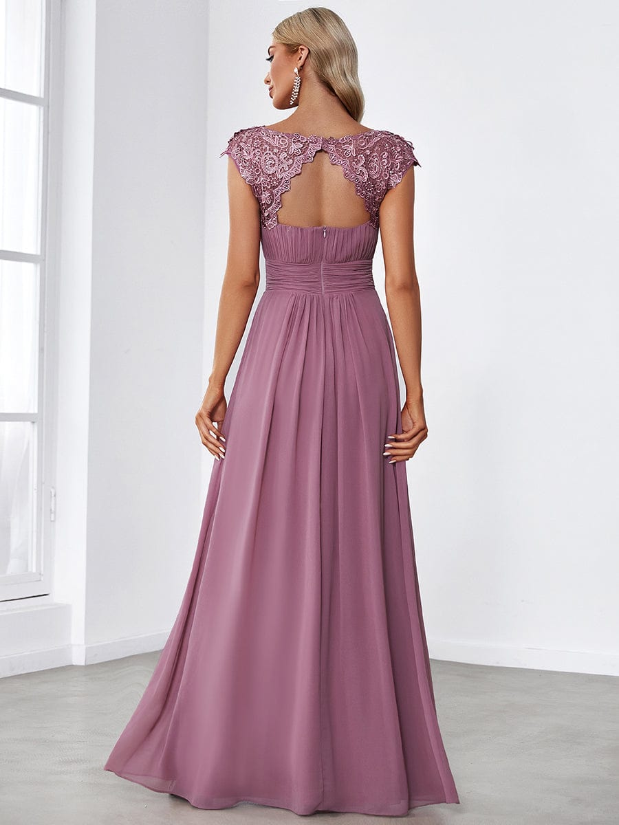 Sophisticated Lace Detail Evening Gown