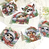 6PCS DIY Diamond Art Greeting Cards Christmas Animal Congratulations Cards Gift