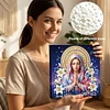 uk.everydayedeals DIY Pearl Painting With Frame - Handmade Self-Adhesive Pearls - Lady(25*25cm)