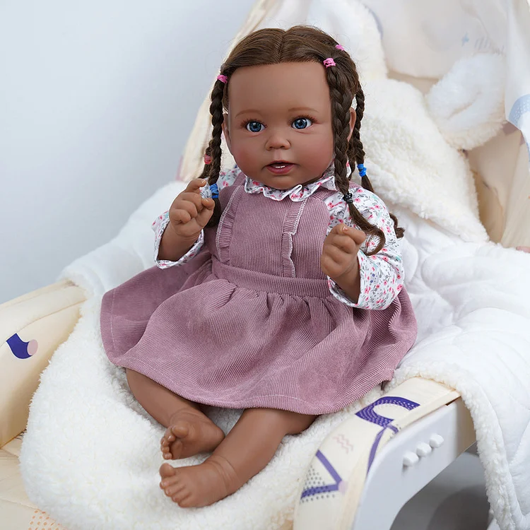 Babeside Stella 20'' African American Reborn Girl Baby Dolls - Real Life Poseable Toddler Baby Dolls