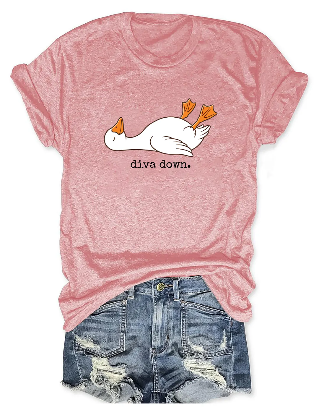 Diva Down Funny Goose T-shirt