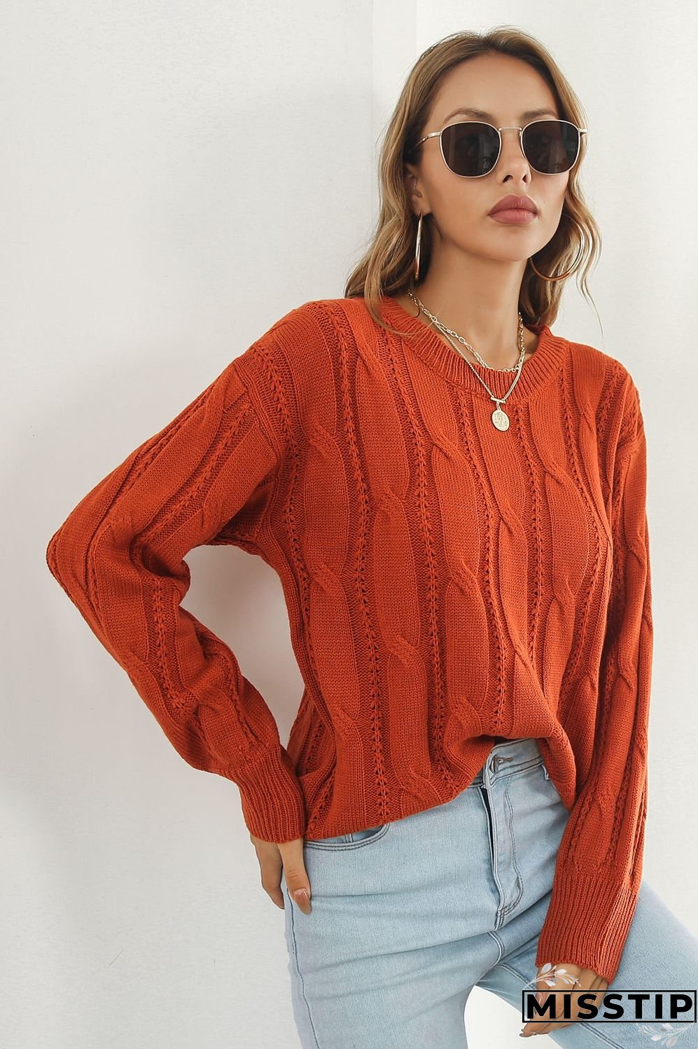 Round Neck Long Sleeve Sweater