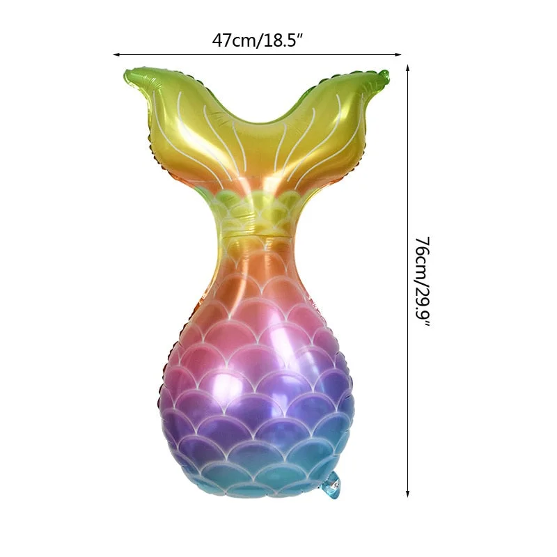 Little Mermaid Party Balloons 32inch Number Foil Balloon Kids Birthday Party Decoration Supplies Baby Shower Decor Helium Globos