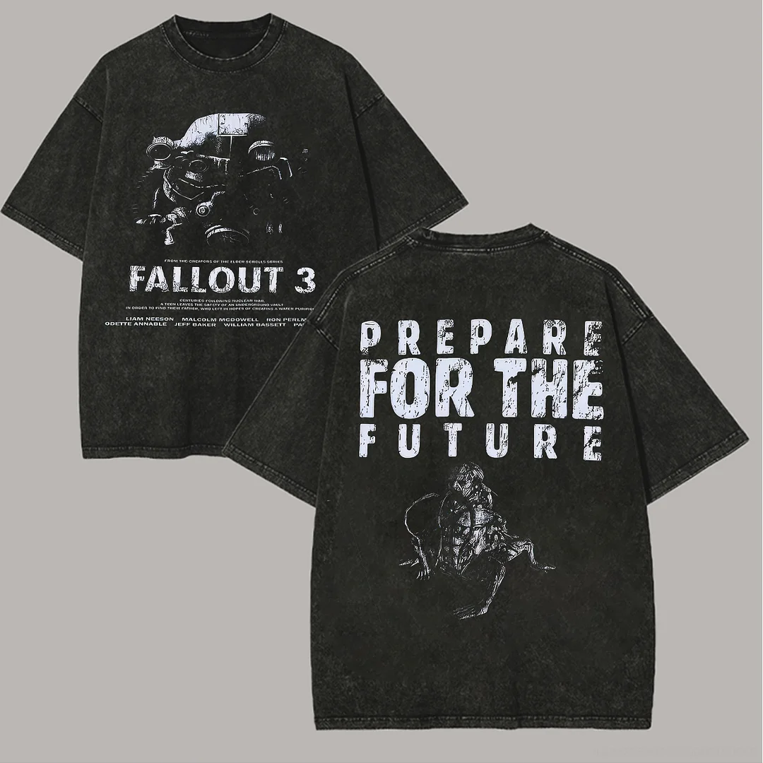 Fallout 3 Printed Unisex Washed T-Shirt