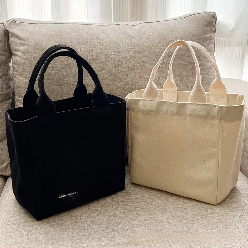 Vintage Canvas Handbag Mini Small Bag Large Capacity Letter Printed Canvas Bag Going Out Lunch Bag For Women