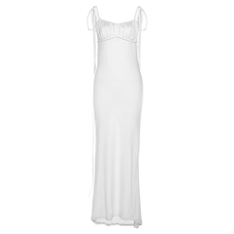 Mongw Mongw Summer New Women's Fashion Sling Sexy Back Slim Wrap Hip Temperament Dress