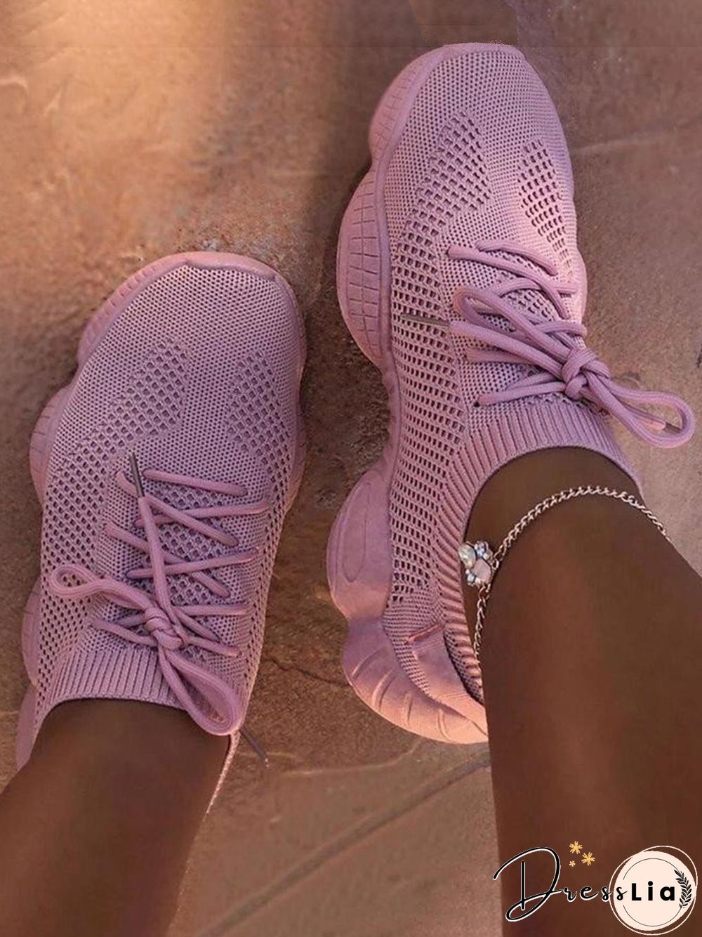 Neochrome Flyknit Breathable Lace-Up Sneakers