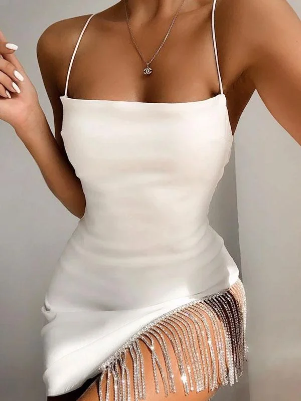Thin straps tassels dress