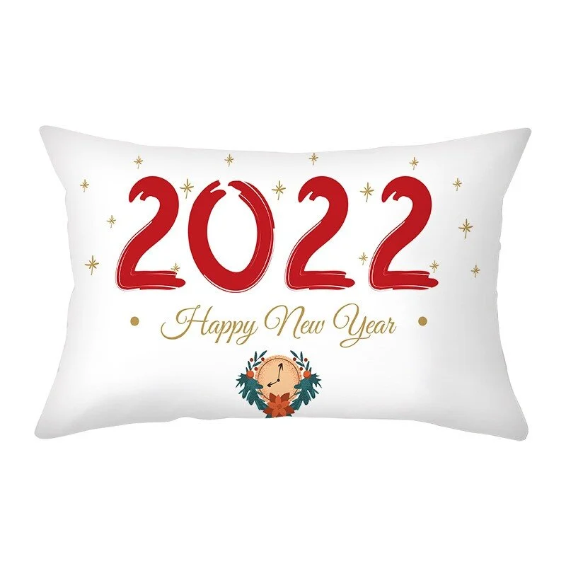 2021 Christmas Pillow Cover Decor Pillow Rectangle Polyester Cushion Cover 30x50 cm Cartoon Snowman Letter Printed Pillowcases