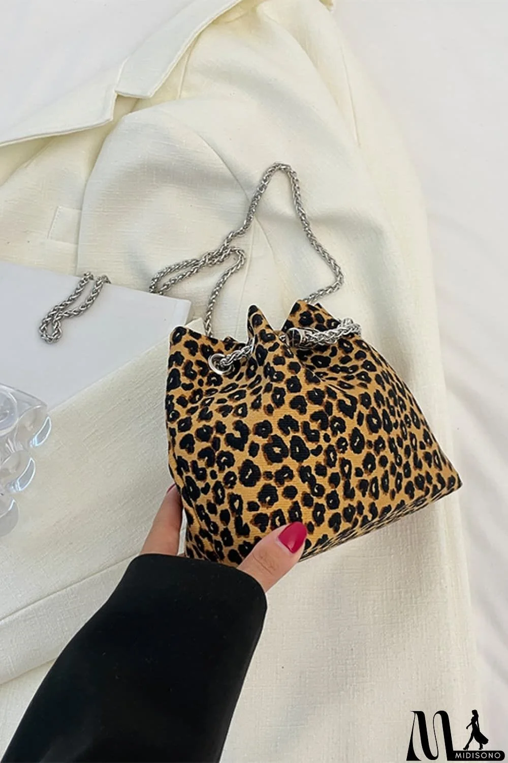 MidiSono - Animal Print Nylon Bucket Bag