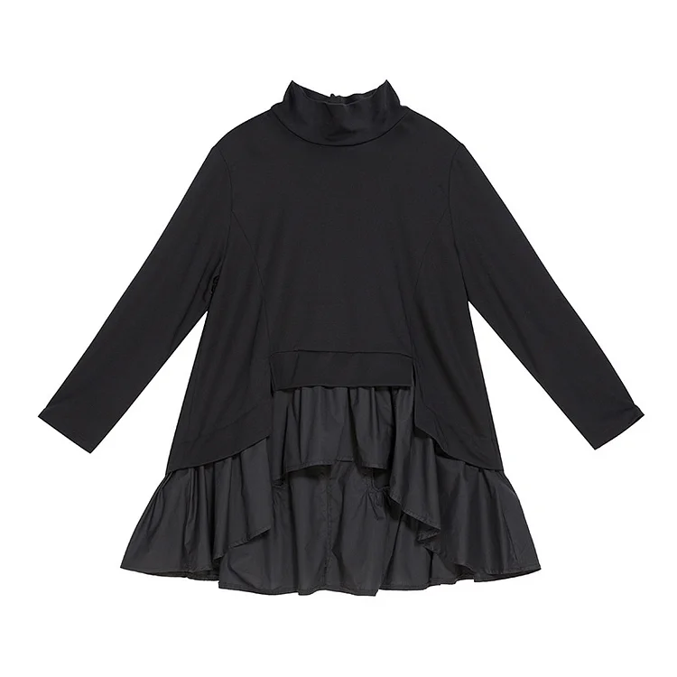 Dark Style Splicing Long Sleeve T-Shirt - yankia