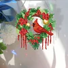 Diamond Painting Christmas Cardinal Wall Decor Wreath Pendant