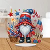 Diamond Painting Acrylic Single Sided July Independence Day Gnome Ornaments Tabletop Home Office Decor
